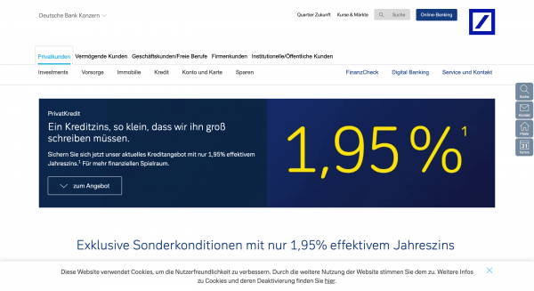 Deutsche Bank - Kredit bis 50 000 €