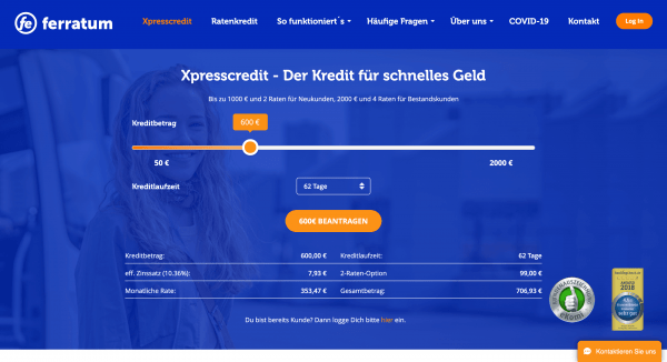 Ferratum Xpresscredit - Kredit bis 2 000 €